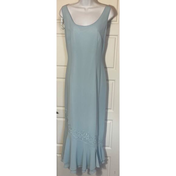 Mother/Grandmother of the Bride Blue 2pc Long Formal Gown w/Jacket 12 - Picture 8 of 10